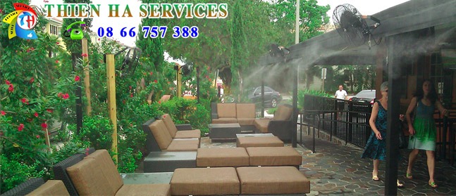 giải pháp phun sương làm mát quán cafe phun sương làm mát quán cafe